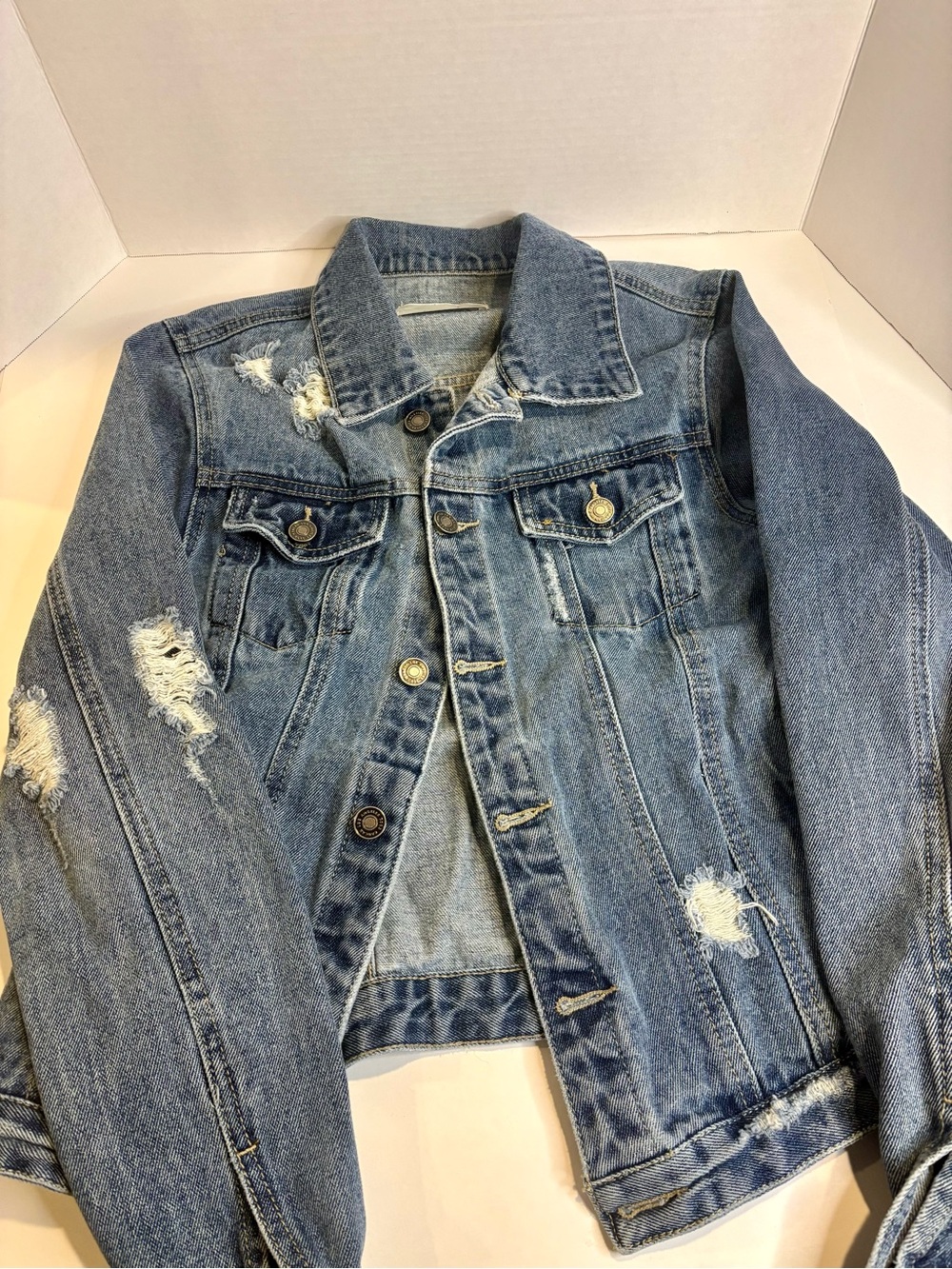 Women’s Distressed Blue Denim Jacket